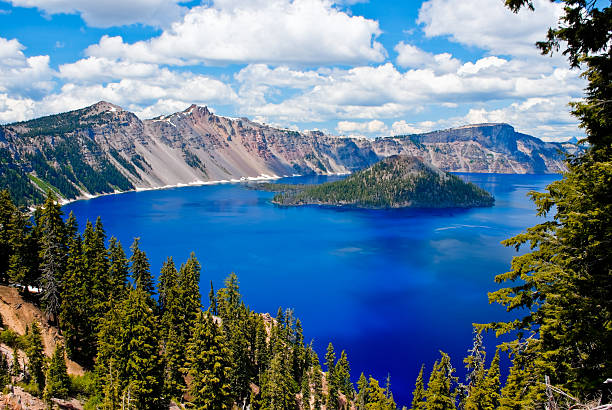 Gorgeous Crater lake on a summer day