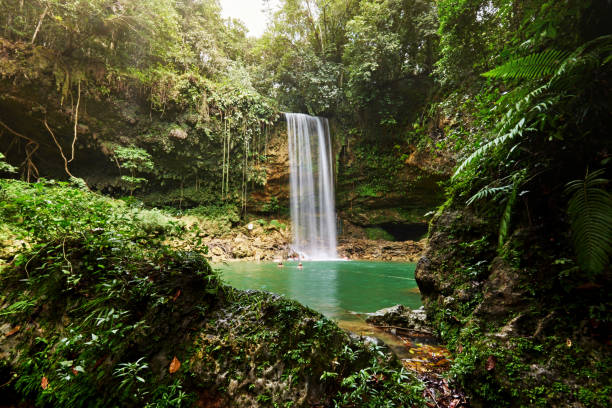 Waterfall 20 meters high, formed by waters of Socoa River and located in Monte Plata, an eastern province of the Dominican Republic.